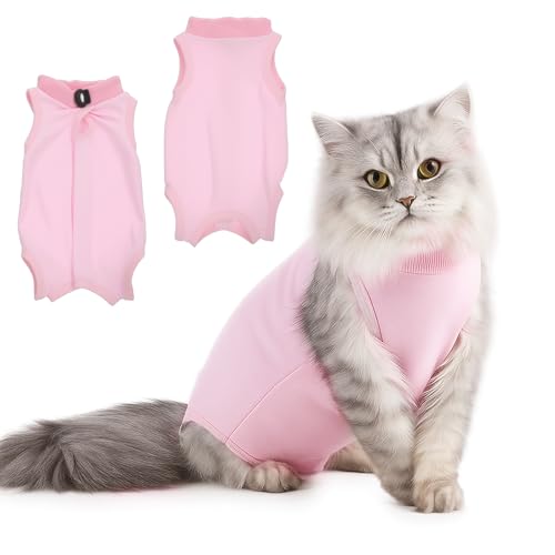 Josojoou Katzen-Genesungsanzug, atmungsaktiver Katzen-Einteiler für Katzen nach Operationen, weibliche Kätzchen-Operationen, Erholungsanzug für Bauchwunden, Rosa, Größe M, 2er-Pack Josojoou Katzen-Genesungsanzug, atmungsaktiver Katzen-Einteiler für Katzen nach Operationen, weibliche Kätzchen-Operationen, Erholungsanzug für Bauchwunden, Rosa, Größe M, 2er-Pack von Josojoou