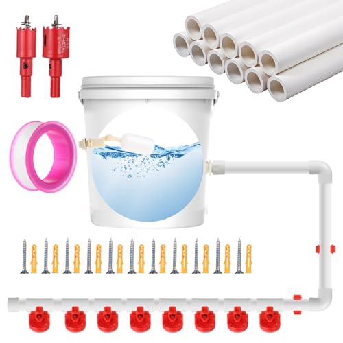 Komplettes Set Automatisches Hühnerbewässerungssystem 1/2 Zoll PVC Rohr Zubehör DIY Kit mit Hühner Wassernippel Becher, Kugelhähne und Tee für Küken Ente Wachtel Komplettes Set Automatisches Hühnerbewässerungssystem 1/2 Zoll PVC Rohr Zubehör DIY Kit mit Hühner Wassernippel Becher, Kugelhähne und Tee für Küken Ente Wachtel von Josojoou