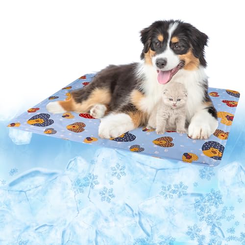 Jostift Kühlmatte Hund Kuhlmatte für Hunde und Katze, 50×60cm Dog Cooling Mat Selbstkühlende Matte Mit Ungiftiges Gel Kühlkissen für Haustiere, Sommer Hundematte Kühldecke von Jostift