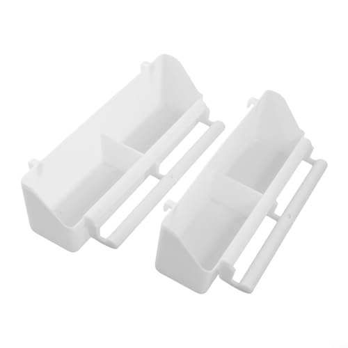 Jotekonoby 2 Pack Vogelkäfig Futterspender Vogelfutterbox Doppelfach mit Sitzstange, Futter- & Wasserspender für Kleintiere, Papagei, Kanarienvögel, Nymphensittiche von Jotekonoby