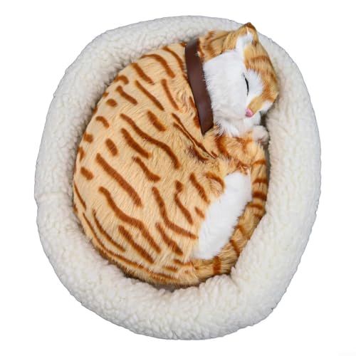 Jotekonoby Realistisch atmende Katze, Plüschtier, weich, gefüllt, elektronische Haustier-Heimdekoration (Garfield-Katzen) von Jotekonoby