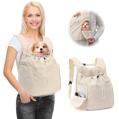 Hundetragerucksack, verstellbarer Haustier-Rucksack, belüfteter Netzstoff, Reiserucksack mit Reißverschluss-Seitenfenstern zum Wandern, Reisen, für kleine, mittelgroße Katzen und Hunde (max. 5,9 kg) Hundetragerucksack, verstellbarer Haustier-Rucksack, belüfteter Netzstoff, Reiserucksack mit Reißverschluss-Seitenfenstern zum Wandern, Reisen, für kleine, mittelgroße Katzen und Hunde (max. 5,9 kg) von JourCraf