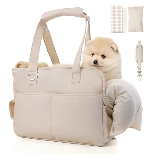Hundetragetasche, Haustier-Tragetasche, weiche, weiche Seiten, faltbar, Katzentragetasche für kleine, mittelgroße Katzen, Welpen bis zu 6,8 kg, waschbar, atmungsaktiv, Welpen-Tragetasche für von JourCraf
