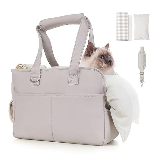 Tragetasche für kleine Haustiere, Fluggesellschaftszugelassen für Haustiere, weiche Seiten, faltbar, für kleine, mittelgroße Katzen, Welpen bis zu 5,9 kg, waschbar, atmungsaktiv, Welpen-Tragetasche von JourCraf