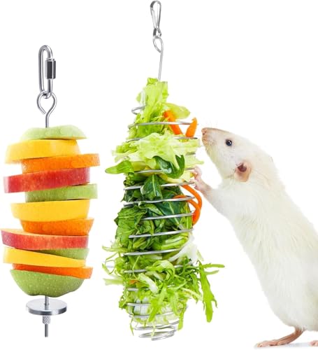 2 pcs Ratten Anreicherung Spielzeug, 304 Edelstahl Ratten Futterspielzeug für Obst Gemüse Halter,Zierratte Käfig Zubehör Puzzle Spielzeug, hängende Nagetier Spielzeug langsame Fütterung, Vogel Futter 2 pcs Ratten Anreicherung Spielzeug, 304 Edelstahl Ratten Futterspielzeug für Obst Gemüse Halter,Zierratte Käfig Zubehör Puzzle Spielzeug, hängende Nagetier Spielzeug langsame Fütterung, Vogel Futter von Journdream