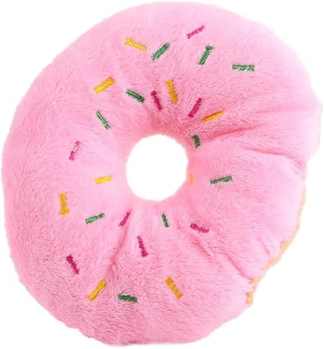 Jowxsx Hundespielzeug in Donut-Form, Plüsch-Haustier-Spielzeug, Donut-Kauspielzeug, keine Füllung, quietschendes Plüschtier, Tierspielzeug Jowxsx Hundespielzeug in Donut-Form, Plüsch-Haustier-Spielzeug, Donut-Kauspielzeug, keine Füllung, quietschendes Plüschtier, Tierspielzeug von Jowxsx
