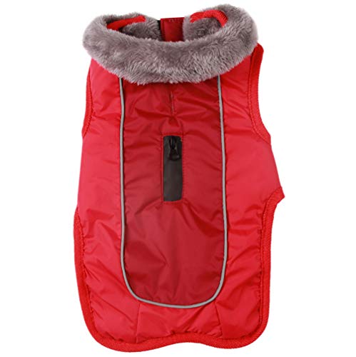 JoyDaog Fleecehalsband Hundemäntel für große Hunde, wasserdichte warme Baumwoll-Hundejacke für kalte Winter, Rot XXL JoyDaog Fleecehalsband Hundemäntel für große Hunde, wasserdichte warme Baumwoll-Hundejacke für kalte Winter, Rot XXL von JoyDaog