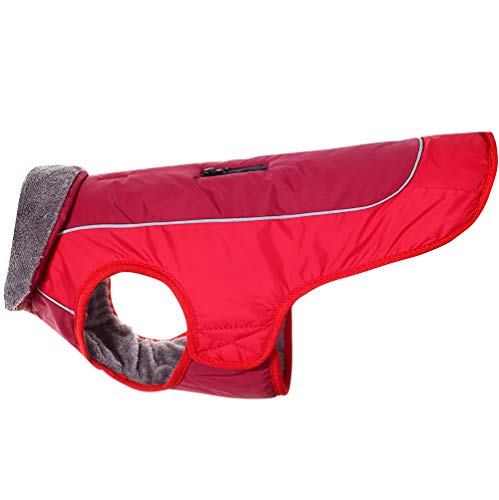 JoyDaog Hundemäntel mit Fleecekragen für kleine Hunde, wasserdichte, warme Welpenjacke aus Baumwolle für den kalten Winter, Rot XS JoyDaog Hundemäntel mit Fleecekragen für kleine Hunde, wasserdichte, warme Welpenjacke aus Baumwolle für den kalten Winter, Rot XS von JoyDaog