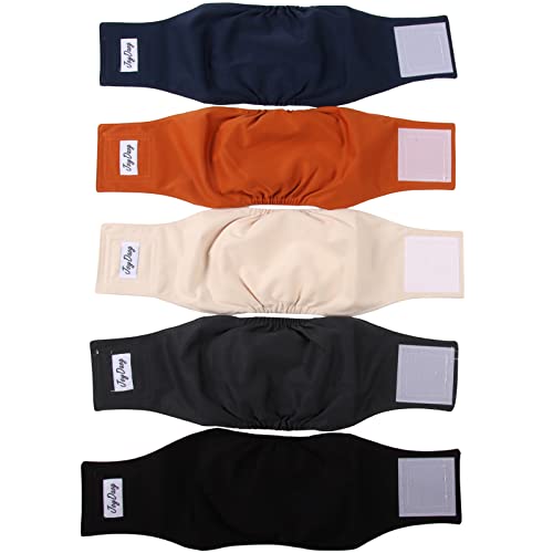 JoyDaog Wiederverwendbare Bauchbänder für Rüden, Windeln, hochwertig, waschbar, 5 Stück, Größe L JoyDaog Wiederverwendbare Bauchbänder für Rüden, Windeln, hochwertig, waschbar, 5 Stück, Größe L von JoyDaog
