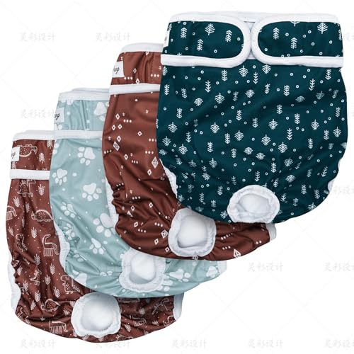 JoyDaog Windeln für Hündinnen für kleine Hunde, wiederverwendbar, waschbar, Premium-Welpenwindeln für Hitze, Inkontinenz, Periodenhunde, Größe XS, 4 Stück JoyDaog Windeln für Hündinnen für kleine Hunde, wiederverwendbar, waschbar, Premium-Welpenwindeln für Hitze, Inkontinenz, Periodenhunde, Größe XS, 4 Stück von JoyDaog