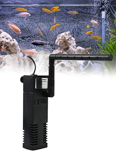 JoyFan Aquariumfilter, Unterwasser-Aquarium-Innenfilter-Belüftungssystem mit Abnehmbarer Schwammfilter-Wasserpumpe für kleine Aquarien/Aquarien/Schildkrötenbecken Pumpenwerkzeugzubehör (1000L) von JoyFan