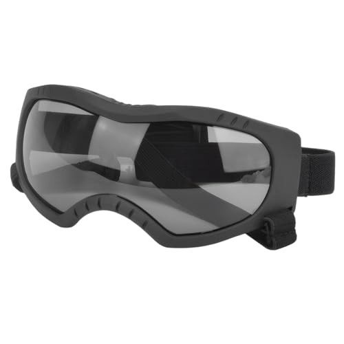 Hunde Sonnenbrille, Einstellbar Hundebrille, Schwarz Hundeschutzbrille, UV-Schutz, Winddicht, Augenschutz, Motorradbrille Schutzbrille, für Mittel Große Hunde (Graue Objektive) von Joyan
