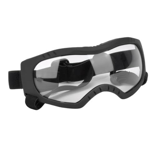 Hunde Sonnenbrille, Einstellbar Hundebrille, Schwarz Hundeschutzbrille, UV-Schutz, Winddicht, Augenschutz, Motorradbrille Schutzbrille, für Mittel Große Hunde (Transparente Objektive) von Joyan