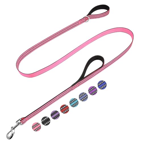 JOYEEIIOO Robuste Hundeleine, 1,8 m lang, Doppelgriff, gepolsterte Verkehrsgriffe, Hot Pink JOYEEIIOO Robuste Hundeleine, 1,8 m lang, Doppelgriff, gepolsterte Verkehrsgriffe, Hot Pink von Joyeeiioo