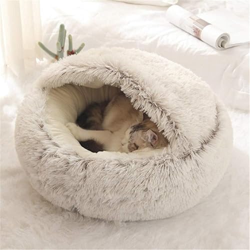 nobrands Flauschiges Katzenbett, rund, weiches Plüsch, Höhle mit Kapuze, für den Winter, warm, Schlafkissen, rutschfest, maschinenwaschbar, für Katzen und Welpen nobrands Flauschiges Katzenbett, rund, weiches Plüsch, Höhle mit Kapuze, für den Winter, warm, Schlafkissen, rutschfest, maschinenwaschbar, für Katzen und Welpen von Joyes