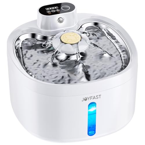 Joyfast Batteriebetriebener Katzen-Wasserbrunnen 2,6 l Wasserbrunnen für Katzen im Innenbereich mit Edelstahl-Tablett, ultra-leise, automatischer Wasserspender für Haustier, leicht zu reinigen, Joyfast Batteriebetriebener Katzen-Wasserbrunnen 2,6 l Wasserbrunnen für Katzen im Innenbereich mit Edelstahl-Tablett, ultra-leise, automatischer Wasserspender für Haustier, leicht zu reinigen, von Joyfast