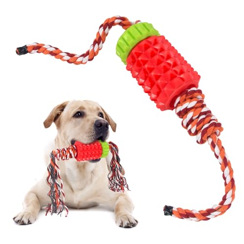Joyfia Hundekauspielzeug mit Seil für aggressive Kauer, Leckerli-Dosierung, Zahnreinigung Hundespielzeug für kleine, mittlere und große Rassen, interaktives Hundespielzeug für energetische, Welpen Joyfia Hundekauspielzeug mit Seil für aggressive Kauer, Leckerli-Dosierung, Zahnreinigung Hundespielzeug für kleine, mittlere und große Rassen, interaktives Hundespielzeug für energetische, Welpen von Joyfia