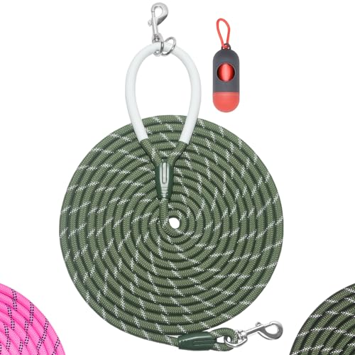 JoyfulPaws Rückrufleine für Hunde 1,8 m, 3 m, 6 m, 9 m, komfortabler Silikongriff,reflektierend, kein Verheddern,für kleine,mittlere, große Hunde, ideal für Spaziergänge,Camping(Olivgrün,6mx1,2cm) JoyfulPaws Rückrufleine für Hunde 1,8 m, 3 m, 6 m, 9 m, komfortabler Silikongriff,reflektierend, kein Verheddern,für kleine,mittlere, große Hunde, ideal für Spaziergänge,Camping(Olivgrün,6mx1,2cm) von JoyfulPaws