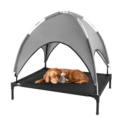 Haustierbett Haustierzelt mit Baldachin, Erhöhtes Hundebett, Haustierliege Wasserdicht und Atmungsaktiv, für Indoor & Outdoor (92x76x94cm) von Joyfultails