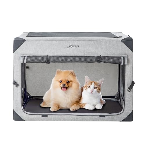 Hundetransportbox, Faltbare Transportbox für Hunde & Katzen atmungsaktiv robust hundetransportbox Auto, Transporttasche Haustiertransportbox Hundetragetasche Anthrazit, M 66x46x66cm Hundetransportbox, Faltbare Transportbox für Hunde & Katzen atmungsaktiv robust hundetransportbox Auto, Transporttasche Haustiertransportbox Hundetragetasche Anthrazit, M 66x46x66cm von Joyfultails