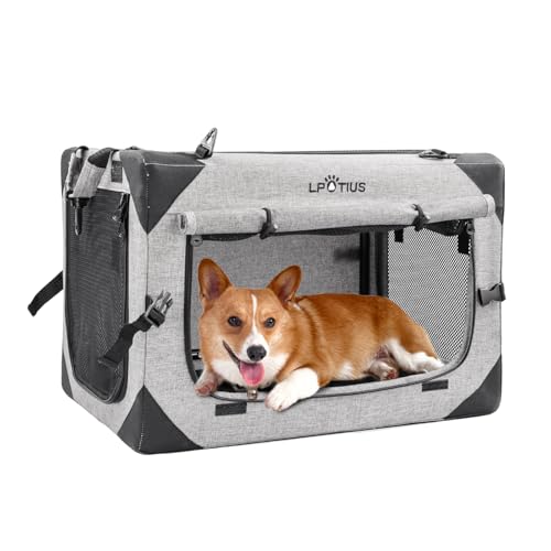 Hundetransportbox, Faltbare Transportbox für Hunde & Katzen atmungsaktiv robust hundetransportbox Auto, Transporttasche Haustiertransportbox Hundetragetasche Anthrazit, S 51x34x33.5cm Hundetransportbox, Faltbare Transportbox für Hunde & Katzen atmungsaktiv robust hundetransportbox Auto, Transporttasche Haustiertransportbox Hundetragetasche Anthrazit, S 51x34x33.5cm von Joyfultails