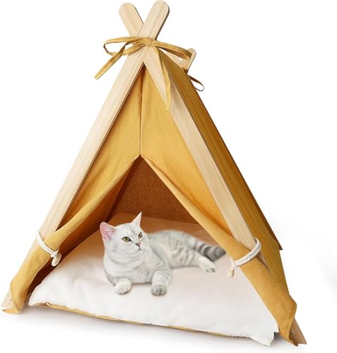 Joyfultails Tipi Zelt für Haustiere Hundezelt Katzenzelt, Haustierzelte Häuser mit Kissen Abnehmbar Haustier Hundebett Katzenbett Joyfultails Tipi Zelt für Haustiere Hundezelt Katzenzelt, Haustierzelte Häuser mit Kissen Abnehmbar Haustier Hundebett Katzenbett von Joyfultails