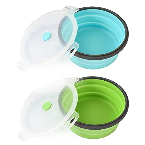 Robuste, faltbare Hundenäpfe, 765 ml, 2 Stück, faltbarer Silikon-Wassernapf, auslaufsicher, ideal für große Hunde und Reisen im Freien von Joyinjojo