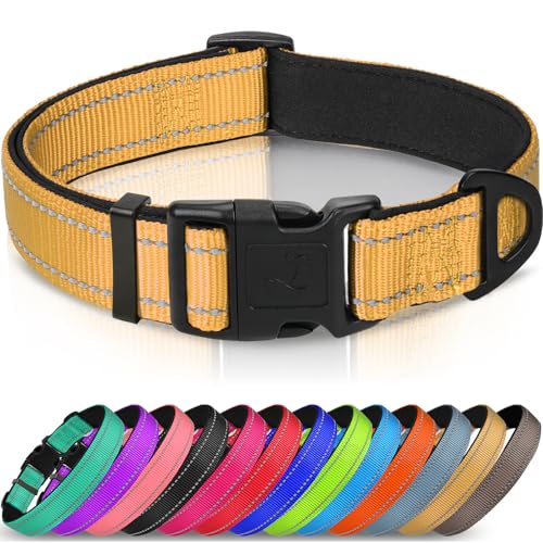 Joytale Halsband Hund, Gepolstertes Hundehalsband Breit aus Neopren Nylon Hundehalsband Verstellbar für Große Hunde, Weich und Reflektierend Hundehalsbänder, L, Braun Joytale Halsband Hund, Gepolstertes Hundehalsband Breit aus Neopren Nylon Hundehalsband Verstellbar für Große Hunde, Weich und Reflektierend Hundehalsbänder, L, Braun von Joytale