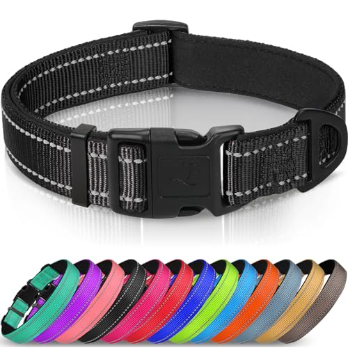 Joytale Halsband Hund, Gepolstertes Hundehalsband Breit aus Neopren Nylon Hundehalsband Verstellbar für Große Hunde, Weich und Reflektierend Hundehalsbänder, L, Schwarz Joytale Halsband Hund, Gepolstertes Hundehalsband Breit aus Neopren Nylon Hundehalsband Verstellbar für Große Hunde, Weich und Reflektierend Hundehalsbänder, L, Schwarz von Joytale