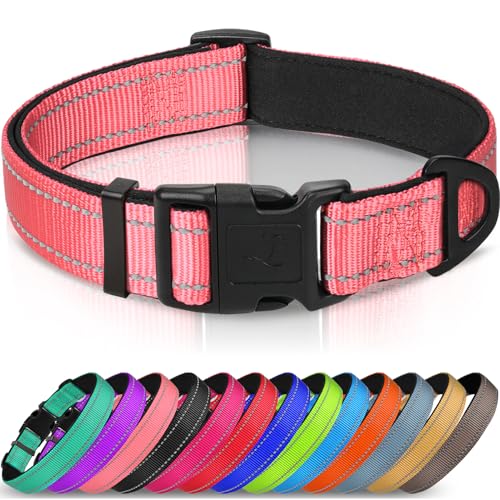 Joytale Halsband Hund, Gepolstertes Hundehalsband Breit aus Neopren Nylon Hundehalsband Verstellbar für Welpen, Weich und Reflektierend Hundehalsbänder, XS, Rosa Joytale Halsband Hund, Gepolstertes Hundehalsband Breit aus Neopren Nylon Hundehalsband Verstellbar für Welpen, Weich und Reflektierend Hundehalsbänder, XS, Rosa von Joytale