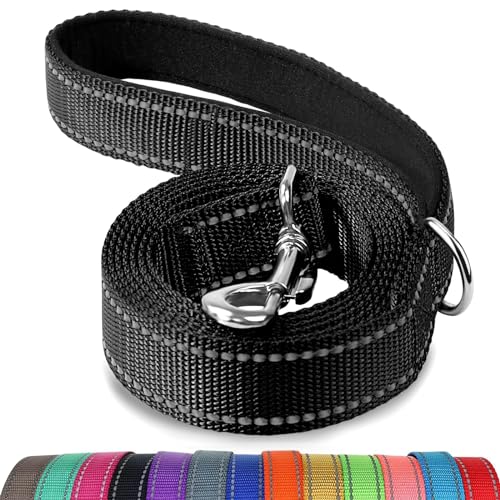 Joytale Hundeleine für Große und Mittelgroße Hunde, Doppelseitig Reflektierende Leine Hund aus Nylon mit Gepolstertem Griff, 1,8m x 2,5cm, Schwarz Joytale Hundeleine für Große und Mittelgroße Hunde, Doppelseitig Reflektierende Leine Hund aus Nylon mit Gepolstertem Griff, 1,8m x 2,5cm, Schwarz von Joytale