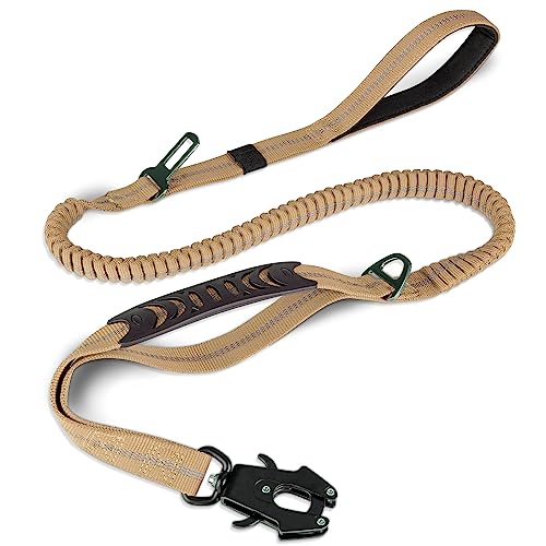 Joytale Taktische Hundeleine, 1.2m-1.8m Bungee Hundeleine Reflektierend mit 2 Gepolsterten Griffen, Autosicherheitsgurt, Leine Hund ohne Zugkraft für Mittelgroße, Große, X-Große Hunde, Coyote Braun Joytale Taktische Hundeleine, 1.2m-1.8m Bungee Hundeleine Reflektierend mit 2 Gepolsterten Griffen, Autosicherheitsgurt, Leine Hund ohne Zugkraft für Mittelgroße, Große, X-Große Hunde, Coyote Braun von Joytale