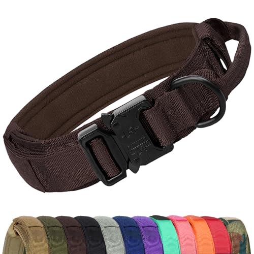 Joytale Taktisches Hundehalsband mit Griff Halsband Hund 3.8 cm Breit Hundehalsband für Große Hunde Verstellbar aus Nylon, Braun, XL Joytale Taktisches Hundehalsband mit Griff Halsband Hund 3.8 cm Breit Hundehalsband für Große Hunde Verstellbar aus Nylon, Braun, XL von Joytale