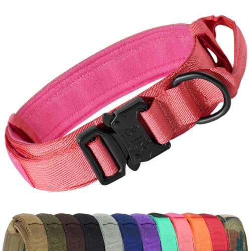 Joytale Taktisches Hundehalsband mit Griff Halsband Hund 3.8 cm Breit Hundehalsband für Große Hunde Verstellbar aus Nylon, Leuchtend Rosa, XL Joytale Taktisches Hundehalsband mit Griff Halsband Hund 3.8 cm Breit Hundehalsband für Große Hunde Verstellbar aus Nylon, Leuchtend Rosa, XL von Joytale