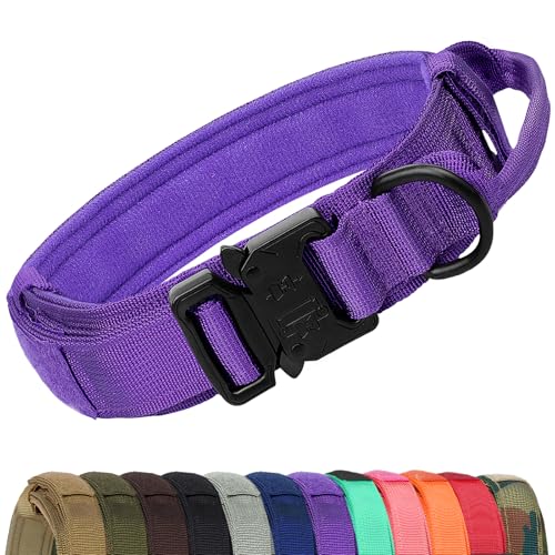 Joytale Taktisches Hundehalsband mit Griff Halsband Hund 3.8 cm Breit Hundehalsband für Große Hunde Verstellbar aus Nylon, Lila, L Joytale Taktisches Hundehalsband mit Griff Halsband Hund 3.8 cm Breit Hundehalsband für Große Hunde Verstellbar aus Nylon, Lila, L von Joytale