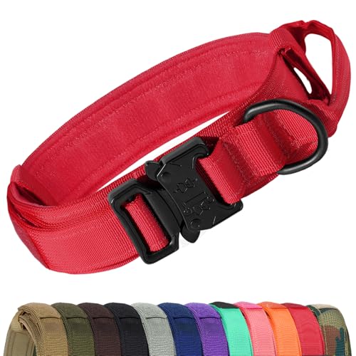 Joytale Taktisches Hundehalsband mit Griff Halsband Hund 3.8 cm Breit Hundehalsband für Große Hunde Verstellbar aus Nylon, Rot, XL Joytale Taktisches Hundehalsband mit Griff Halsband Hund 3.8 cm Breit Hundehalsband für Große Hunde Verstellbar aus Nylon, Rot, XL von Joytale