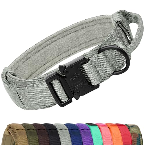 Joytale Taktisches Hundehalsband mit Griff Halsband Hund 3.8 cm Breit Hundehalsband für Mittelgroße Hunde Verstellbar aus Nylon, Grau, M Joytale Taktisches Hundehalsband mit Griff Halsband Hund 3.8 cm Breit Hundehalsband für Mittelgroße Hunde Verstellbar aus Nylon, Grau, M von Joytale