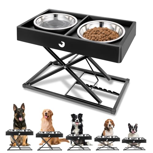 Joytale hundenapf erhöht Metallbügel, Höhenverstellbar 22-44 cm, Erhöhter Hundenapf-Ständer mit 2 Edelstahlschalen, Anti-Rutsch, Robuster Futternapf für mittelgroße bis große Hunde Joytale hundenapf erhöht Metallbügel, Höhenverstellbar 22-44 cm, Erhöhter Hundenapf-Ständer mit 2 Edelstahlschalen, Anti-Rutsch, Robuster Futternapf für mittelgroße bis große Hunde von Joytale