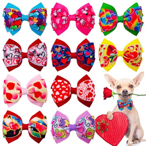 JpGdn 10 x Valentinstags-Hunde-Fliegen, Anhänger, Schleife, Rutsche für kleine, mittelgroße Welpen, Hunde, Katzen, Kätzchen, Kaninchen, Kaninchen, Fellpflege-Zubehör, Verzierung JpGdn 10 x Valentinstags-Hunde-Fliegen, Anhänger, Schleife, Rutsche für kleine, mittelgroße Welpen, Hunde, Katzen, Kätzchen, Kaninchen, Kaninchen, Fellpflege-Zubehör, Verzierung von JpGdn