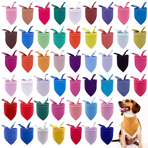 JpGdn 100 Stück Hundehalstücher, einfarbig, blanko, 50 Polyester für Hunde, Wärmeübertragung, Sublimation, Dreieck-Kopfschal, Schals, waschbar, verstellbar, Katzen, Haustiere von JpGdn