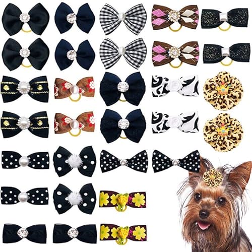 JpGdn 30 Stück/15 Paar schwarze Hunde-Haarschleifen mit Gummibändern, Welpenhaar, Schleife, Top-Knoten, elastisch, für Mädchen, weibliche Hunde, Katzen, Kaninchen, Pudel, Haustier, Tierpflege, JpGdn 30 Stück/15 Paar schwarze Hunde-Haarschleifen mit Gummibändern, Welpenhaar, Schleife, Top-Knoten, elastisch, für Mädchen, weibliche Hunde, Katzen, Kaninchen, Pudel, Haustier, Tierpflege, von JpGdn