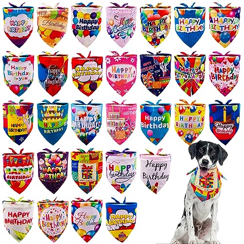 JpGdn 30 Stück/Packung Hunde-Geburtstags-Halstücher für große extra große und XL-Rassen, Hunde, Welpen, Hunde, Jungen und Mädchen, Pflegezubehör, Kostüm von JpGdn