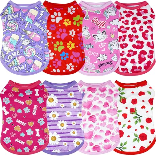 JpGdn 8 Stück/Packung Hunde-Shirts für XL-Hunde, Mädchen, ärmellose Kleidung, T-Shirts, Tank-Top, Weste, Rosa JpGdn 8 Stück/Packung Hunde-Shirts für XL-Hunde, Mädchen, ärmellose Kleidung, T-Shirts, Tank-Top, Weste, Rosa von JpGdn
