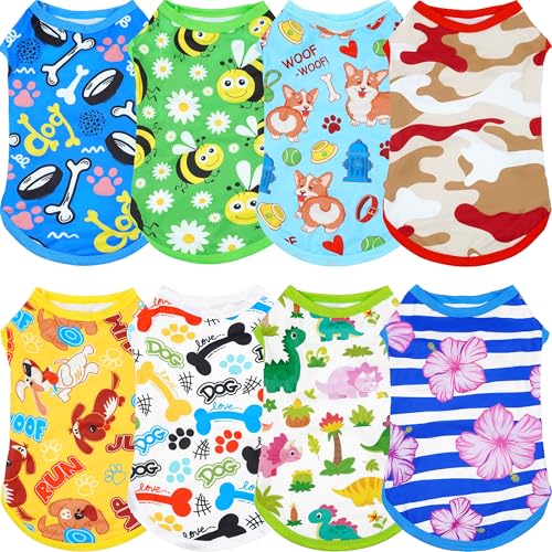 JpGdn 8 Stück/Packung Hunde-Shirts für mittelgroße Hunde und Jungen, ärmellos, weich, dehnbar, Katzen, Hunde, Welpen, Tank-Top, Weste JpGdn 8 Stück/Packung Hunde-Shirts für mittelgroße Hunde und Jungen, ärmellos, weich, dehnbar, Katzen, Hunde, Welpen, Tank-Top, Weste von JpGdn