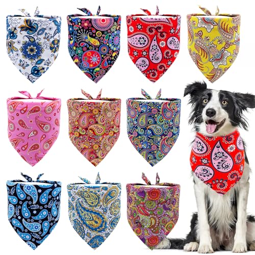 JpGdn Halstücher für große Hunde, Paisleymuster, Dreieckstuch für große, mittelgroße Hunde, Katzen, Kaninchen, weiche Lätzchen, waschbar, Haustier-Halstuch, Hundepflege-Zubehör, Kostüm, 10 Stück JpGdn Halstücher für große Hunde, Paisleymuster, Dreieckstuch für große, mittelgroße Hunde, Katzen, Kaninchen, weiche Lätzchen, waschbar, Haustier-Halstuch, Hundepflege-Zubehör, Kostüm, 10 Stück von JpGdn