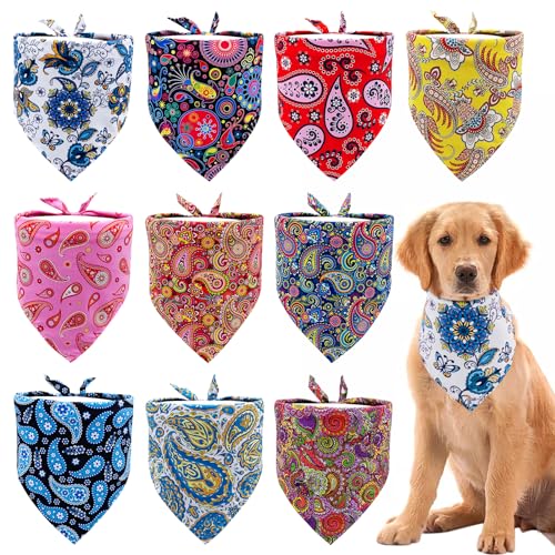 JpGdn Halstücher für kleine Hunde, Paisleymuster, Dreieckstuch für kleine, mittelgroße Hunde, Katzen, Kaninchen, weiche Lätzchen, waschbar, Haustier-Halstuch, Hundepflege-Zubehör, Kostüm, 10 Stück JpGdn Halstücher für kleine Hunde, Paisleymuster, Dreieckstuch für kleine, mittelgroße Hunde, Katzen, Kaninchen, weiche Lätzchen, waschbar, Haustier-Halstuch, Hundepflege-Zubehör, Kostüm, 10 Stück von JpGdn