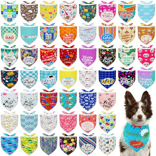 JpGdn Hundehalstücher für den Vatertag, für große und extra große XL-XXL, Dreieck-Lätzchen, Kopftücher für Jungen und Mädchen, Pflegezubehör, Kostüm, 50 Stück von JpGdn