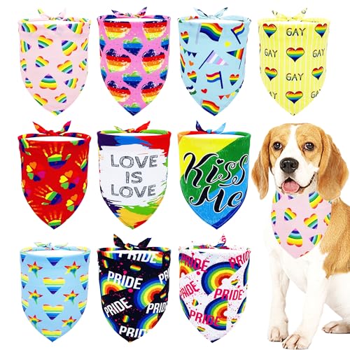JpGdn Hundehalstücher mit Aufschrift "Pride Day" in Regenbogenfarbe für mittelgroße Hunde, Dreieck-Lätzchen, Schals, Jungen und Mädchen, Gay Pride with Love is Love, Kiss Me, Pflegezubehör, Kostüm, 10 JpGdn Hundehalstücher mit Aufschrift "Pride Day" in Regenbogenfarbe für mittelgroße Hunde, Dreieck-Lätzchen, Schals, Jungen und Mädchen, Gay Pride with Love is Love, Kiss Me, Pflegezubehör, Kostüm, 10 von JpGdn