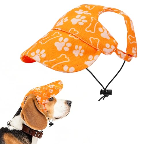 JpGdn Sonnenhut für Hunde, Baseballkappe für extra kleine Welpen, Hunde, Katzen, mit Ohrlöchern, verstellbarer Kordelzug, wasserdicht, UV-Schutz, Pfotenabdruck, Gelb, Größe XS JpGdn Sonnenhut für Hunde, Baseballkappe für extra kleine Welpen, Hunde, Katzen, mit Ohrlöchern, verstellbarer Kordelzug, wasserdicht, UV-Schutz, Pfotenabdruck, Gelb, Größe XS von JpGdn