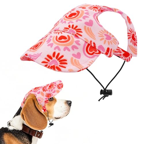 JpGdn Sonnenhut für Hunde, Baseballkappe für mittelgroße Welpen, Hunde, Katzen, mit Ohrlöchern, verstellbarer Kordelzug, wasserdicht, UV-Schutz, Herz, Rosa, Größe M JpGdn Sonnenhut für Hunde, Baseballkappe für mittelgroße Welpen, Hunde, Katzen, mit Ohrlöchern, verstellbarer Kordelzug, wasserdicht, UV-Schutz, Herz, Rosa, Größe M von JpGdn